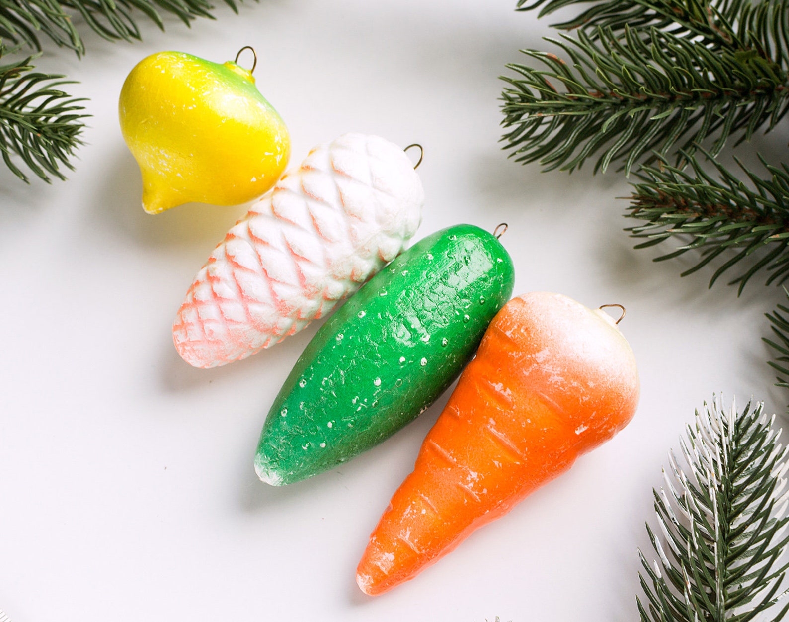 Vintage Vegetables Christmas Ornaments Set of 4 Soviet Etsy