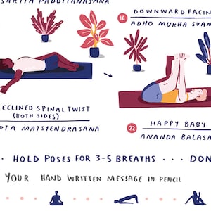 Yoga Illustrated Art Print - Yoga Flow Vinyasa Asana Hatha Yoga Wall ...