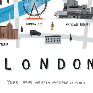 London map illustrated print map print illustration london map london map print london art london map art london print london wall art image 4