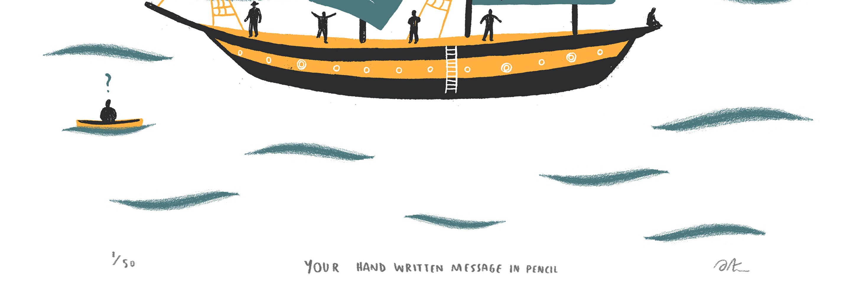 All in the Same Boat Illustrated Summer Print Ship Coast Sea - Etsy All in the Same Boat Illustrated Summer Print Ship Coast Sea - Etsy