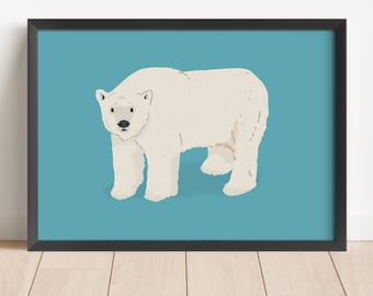 Polar Bear print - bear print winter mammals print polar bear art mammals art animal print