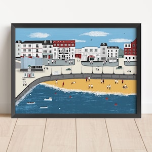 Margate cityscape print - margate illustration seaside sea front beach margate art sea view seaside illustration sea dreamland beach print