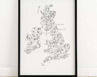 Walk the UK & Ireland - Illustrated walking map walking UK Ireland hiking travel trail map