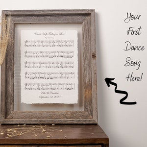 MUSIC Sheet, First Anniversary Gift For Him, 1st Anniversary First Dance, 2nd Anniversary for Him, Cotton Gift, Wedding Vow Print