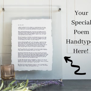 Regalo di anniversario personalizzato in cotone per lui / Citazione personalizzata per il secondo anniversario della macchina da scrivere / Stampa personalizzata del testo della canzone I Float Frame