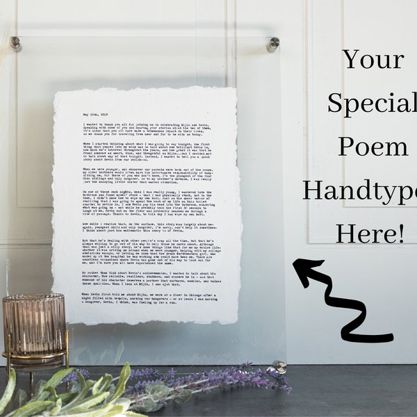 Regalo de aniversario personalizado de algodón para él / Cita personalizada de máquina de escribir para el segundo aniversario / Impresión personalizada de letras de canciones (marco flotante)
