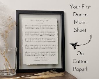 First Dance Song Music Sheet, Gift for Father of the Bride, Present for Father, First Dance with Father, Music Loving Dad, Gift for Dad
