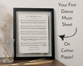 First Dance Print l First Anniversary Gift for Her l First Dance Song l First or Second Anniversary Gift  l Custom Music Sheet Print