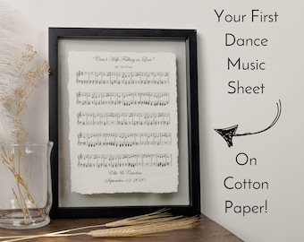 MUSIC Sheet, First Anniversary Gift For Him, 1st Anniversary First Dance, 2nd Anniversary for Him, Cotton Gift, Wedding Vow Print