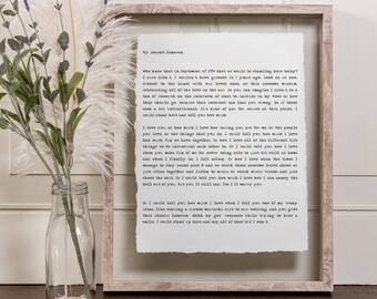 Personalized Wedding Vow Gift I Typewriter I WEDDING MARRIAGE VOWS I Personalized I First Anniversary Gift I