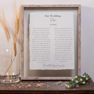 Voti nuziali Regalo di anniversario in cotone per lui o per lei Voti nuziali Stampa Regalo di anniversario di 1 anno per lui o per lei, regalo di anniversario di carta, cotone