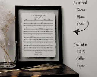 Personalized First Dance Music Sheet, Cotton Anniversary Gift