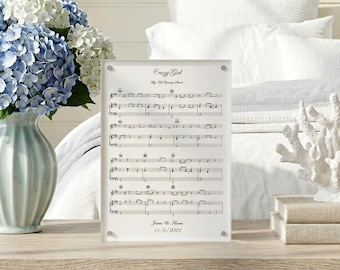 Anniversary Sheet Music Art | 100% Cotton Fiber Print | 2nd Anniversary Gift | Personalized Gift for Men | Second Anniversary Cotton Gift