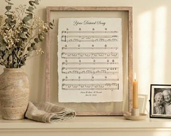 Loss of Father Gift, In Memory of Dad Song Lyrics Print on Cotton Paper, Dad Memorial Keepsake, Sympathy Gift, Remembrance Wall Art