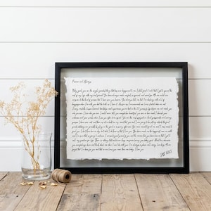 Custom Wedding Vows Print on Handmade Cotton Paper – Anniversary Gift