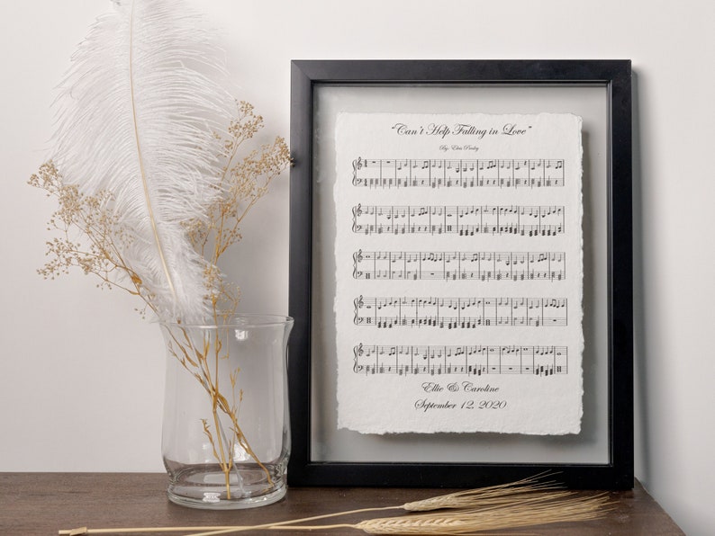 first dance, first dance music sheet, cotton anniversary gift, paper anniversary gift, cotton anniversary present, first anniversary gift, second anniversary gift, first dance
