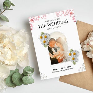 Modern and Minimalist Wedding template Design, Elegant Wedding Invitation Template, Fully Editable Canva Printable Suite with RSVP Card