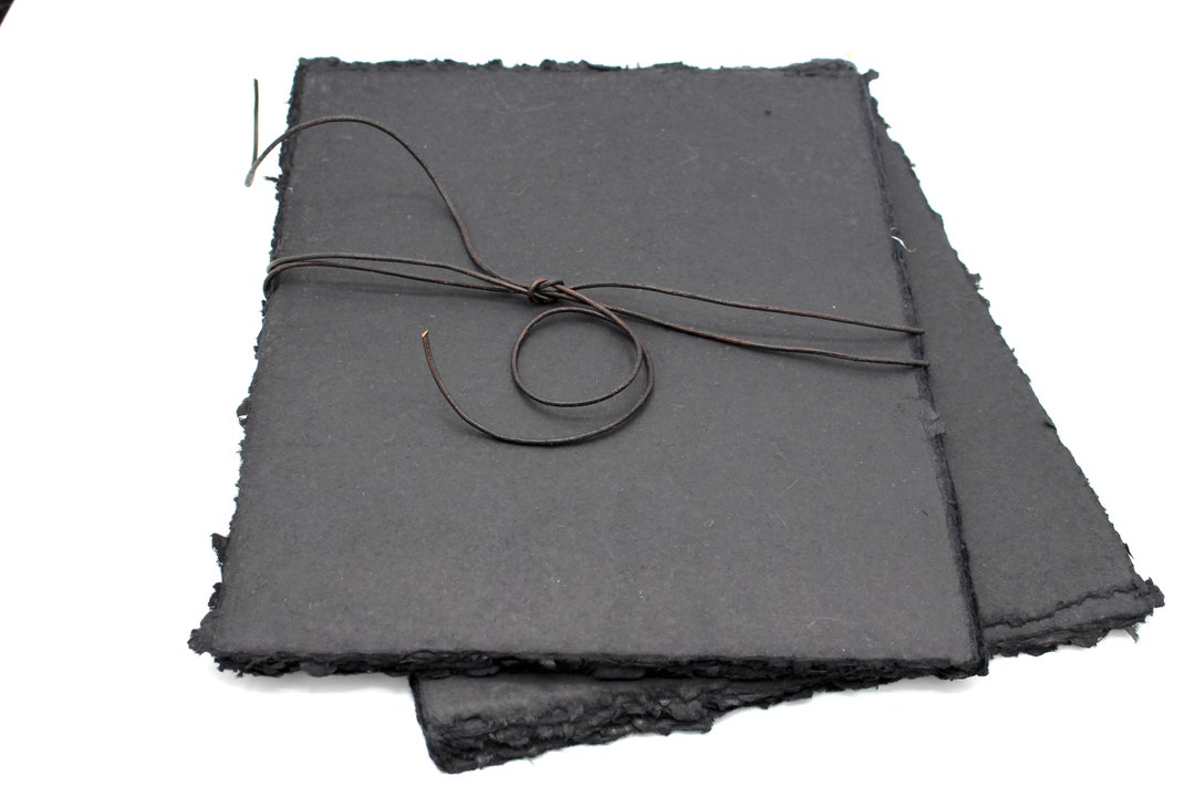 Black Handmade Cotton Rag Paper L Pack of 25 L 8.5x11'' L Handmade