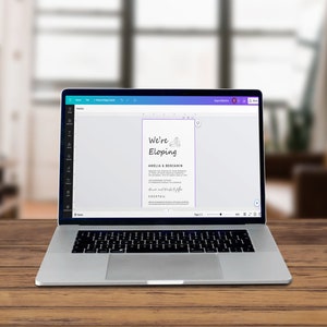 We are Eloping Announcement, Wedding Invitation Download, We're Eloping Digital, Canva Elopement Digital Download, Elopement Announcement image 6
