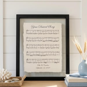 MUSIC Sheet, First Anniversary Gift For Him, 1st Anniversary First Dance, 2nd Anniversary for Him, Cotton Gift, Wedding Vow Print