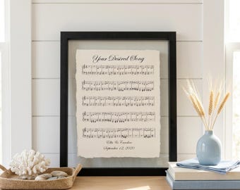 MUSIC Sheet, First Anniversary Gift For Him, 1st Anniversary First Dance, 2nd Anniversary for Him, Cotton Gift, Wedding Vow Print