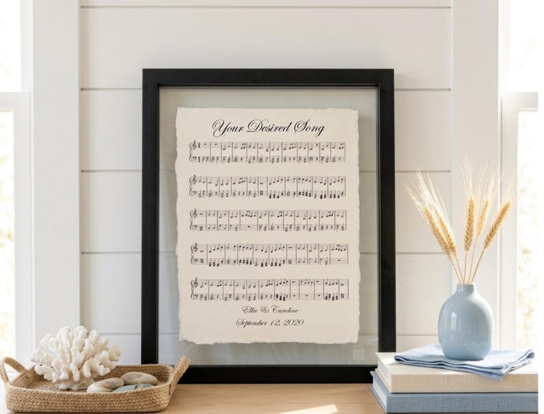 first dance, first dance music sheet, cotton anniversary gift, paper anniversary gift, cotton anniversary present, first anniversary gift, second anniversary gift, first dance