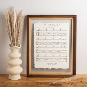 First Dance Song Art, Paper Wedding Gift, Anniversary Gift for Husband, Gift for Wife, Wedding Present for Couple, Unique Anniversary