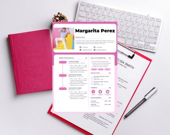 Pink Aesthetic Resume Template, Professional Modern Resume Template for Pages, Clean Modern Executive Resume Template 2023, CV Template