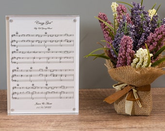 First Anniversary Gift For Him l Anniversary Sheet Music Art | 1st Anniversary First Dance | 1st Anniversary | Personalized Gift for Her