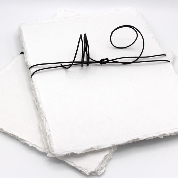 Ręcznie robiony papier bawełniany l Opakowanie 25 sztuk l 8,5 x 11'' l Papier ręcznie robiony l Papier akwarelowy l Papier bawełniany z ozdobnymi krawędziami