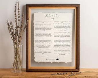 Personalized Wedding Vows Print | Cotton Anniversary Gift for Him or Her | Custom Wedding Vow Art | 1st Paper Anniversary | Custom Vow Gift