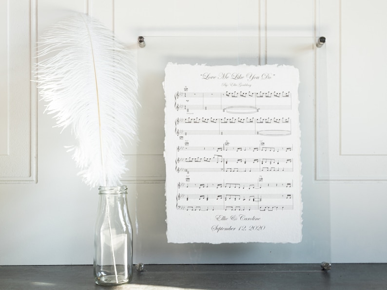 first dance, first dance music sheet, cotton anniversary gift, paper anniversary gift, cotton anniversary present, first anniversary gift, second anniversary gift, first dance