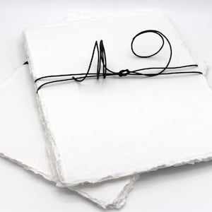 Carta di cotone bianca 8,5 x 11'', Carta per scrapbooking, Carta di cotone fatta a mano, Carta per acquerello, Carta riciclata, Carta sostenibile