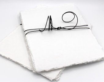 White Cotton Paper 8.5 x 11'',  Scrapbooking Paper , Hand Made Cotton Paper, Watercolor Paper, Recycled Paper, Sustainable Paper