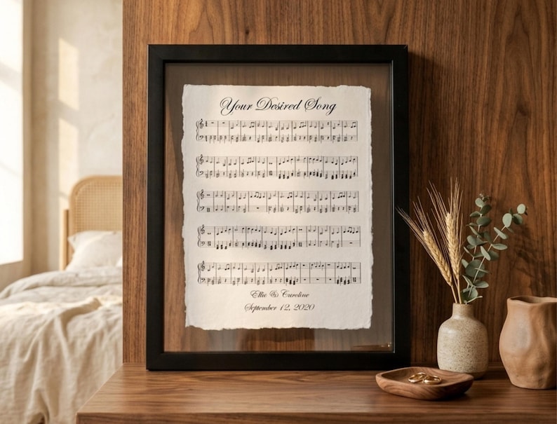 first dance, first dance music sheet, cotton anniversary gift, paper anniversary gift, cotton anniversary present, first anniversary gift, second anniversary gift, first dance
