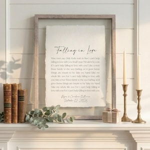 wedding song lyrics, framed song lyrics, cotton anniversary gift, first dance song, song lyric wall art, personalized song art, custom song print, 1st anniversary gift, paper anniversary, wedding gift unique, first anniversary gift for him, song lyric gift, cotton paper print