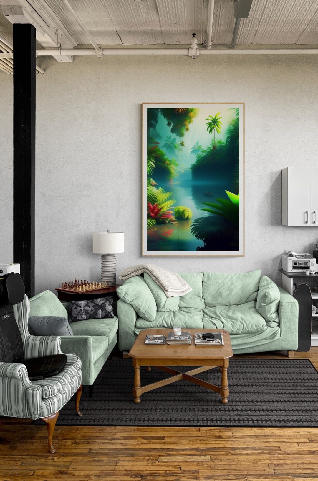 Green Nature Art | Home Decor | Wall Decor | Nature Art | Big Flowers ...