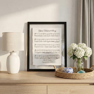 first dance, first dance music sheet, cotton anniversary gift, paper anniversary gift, cotton anniversary present, first anniversary gift, second anniversary gift, first dance