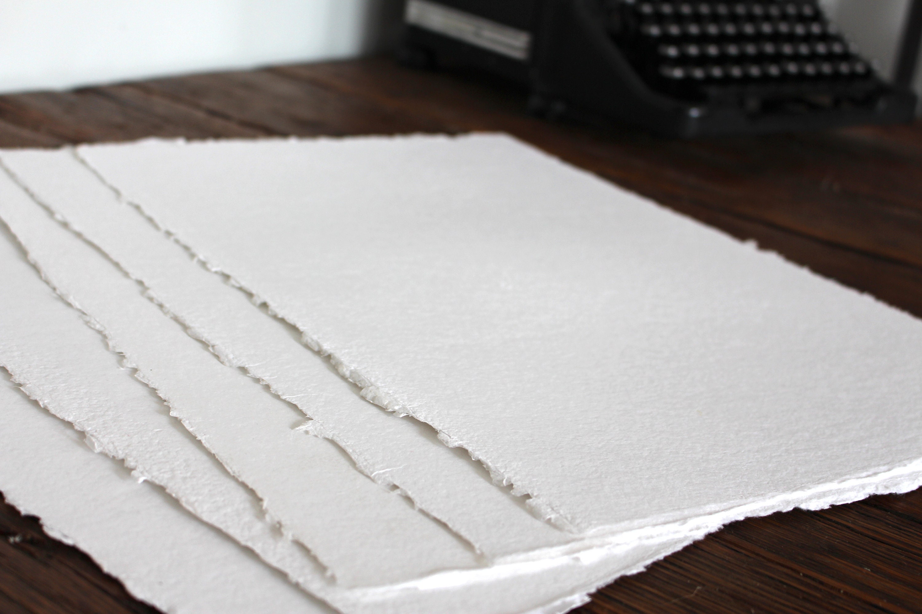 White Deckle-Edge Cotton Rag Paper