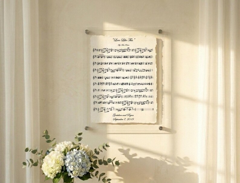 first dance, first dance music sheet, cotton anniversary gift, paper anniversary gift, cotton anniversary present, first anniversary gift, second anniversary gift, first dance