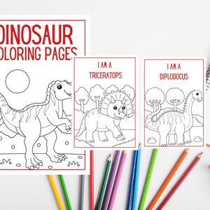 Personalized Birthday/ Holiday Gift, Personalized Children&#39;s Dinosaur Color Book for Boys & Girls - Toddler Dinosaur Coloring Activity
