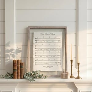 first dance, first dance music sheet, cotton anniversary gift, paper anniversary gift, cotton anniversary present, first anniversary gift, second anniversary gift, first dance