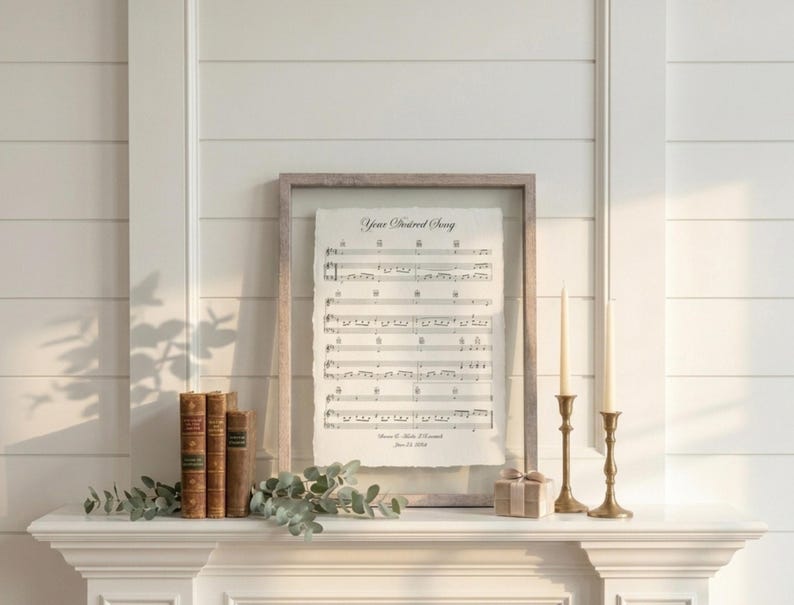 first dance, first dance music sheet, cotton anniversary gift, paper anniversary gift, cotton anniversary present, first anniversary gift, second anniversary gift, first dance