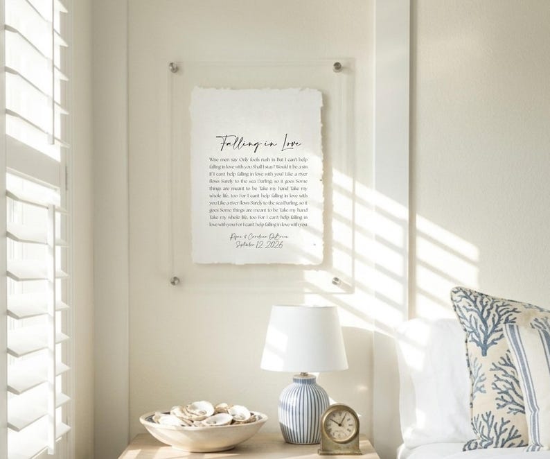 wedding song lyrics, framed song lyrics, cotton anniversary gift, first dance song, song lyric wall art, personalized song art, custom song print, 1st anniversary gift, paper anniversary, wedding gift unique, first anniversary gift for him, song lyric gift, cotton paper print