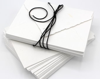 5.25" x 7.25" A7 Cotton Handmade Deckle Edge Envelopes, Deckle Edge Envelopes, Cotton Envelopes, Invitation Envelopes, Fancy Wedding Invites