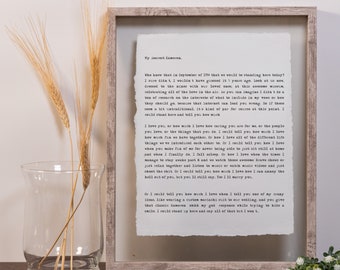 HAND TYPED 2nd Anniversary l TYPEWRITER l Personalized Cotton Anniversary Gift for Him | Custom Second Anniversary Typewriter, Vintage 70&#39;s