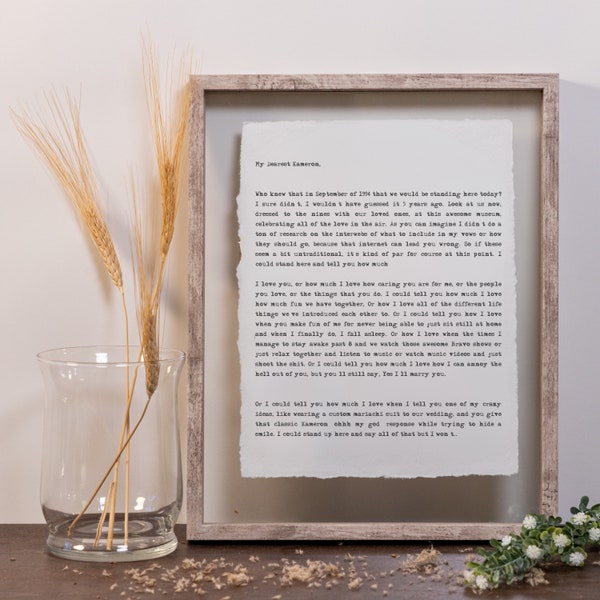 HAND TYPED 2nd Anniversary l TYPEWRITER l Personalized Cotton Anniversary Gift for Him | Custom Second Anniversary Typewriter, Vintage 70's