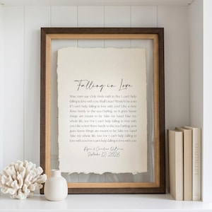 wedding song lyrics, framed song lyrics, cotton anniversary gift, first dance song, song lyric wall art, personalized song art, custom song print, 1st anniversary gift, paper anniversary, wedding gift unique, first anniversary gift for him, song lyric gift, cotton paper print