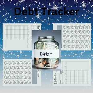 Afdrukbare schuldentracker| Afbetalingsplanner | Schuldenlogboek|schuldbetalingstracker| Creditcardtracker|Hypotheektracker|schulduitbetalingsgrafiek|fondstrack
