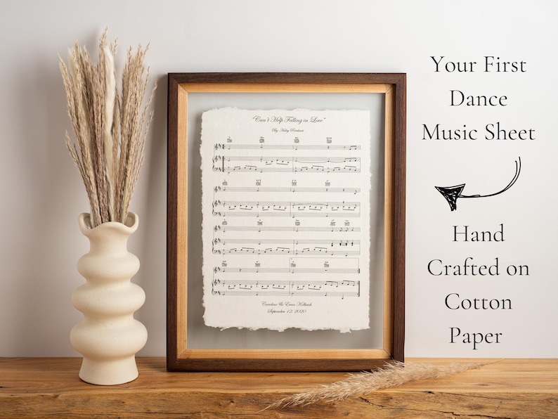 first dance, first dance music sheet, cotton anniversary gift, paper anniversary gift, cotton anniversary present, first anniversary gift, second anniversary gift, first dance